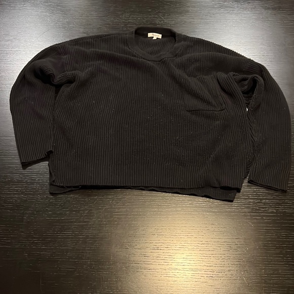 Madewell Black Thompson Pocket Pullover Sweater XL - Picture 2 of 8